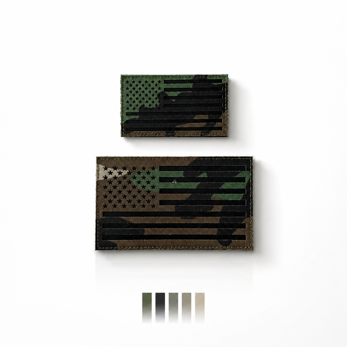 M81 Woodland Camo IR American Flag Patch Set (35 Entries) – RE