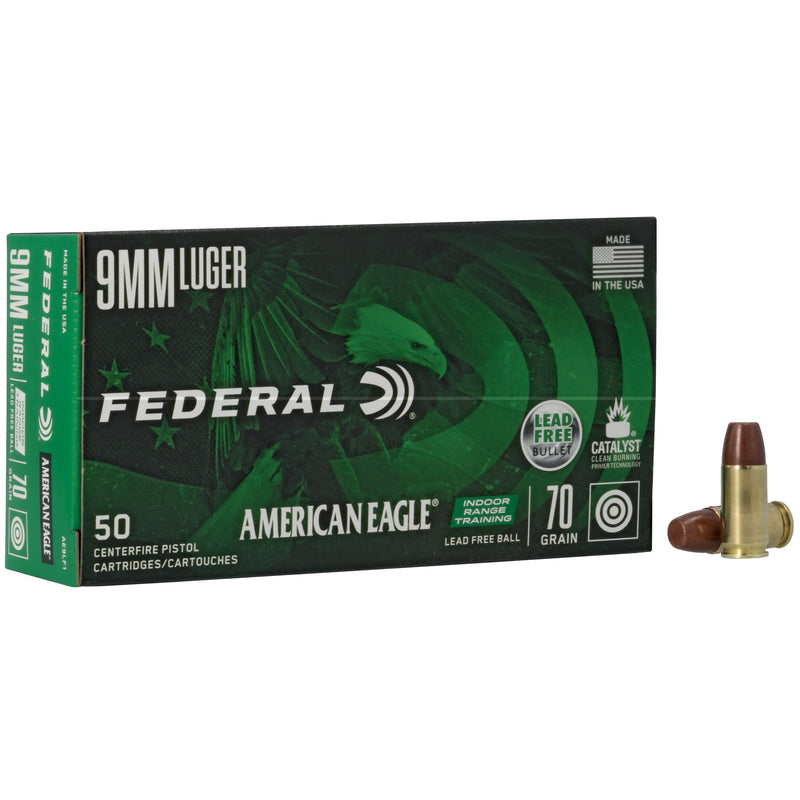Fed Am Eagle 9mm 70gr Lfb 50/500