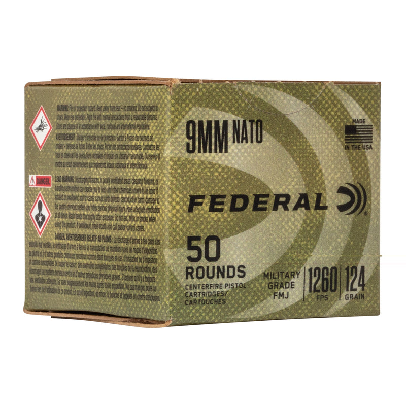 Fed Mil-grade 9mm 124gr Fmj 50/500