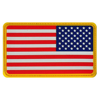 US Flag PVC Morale Patch - Black & White